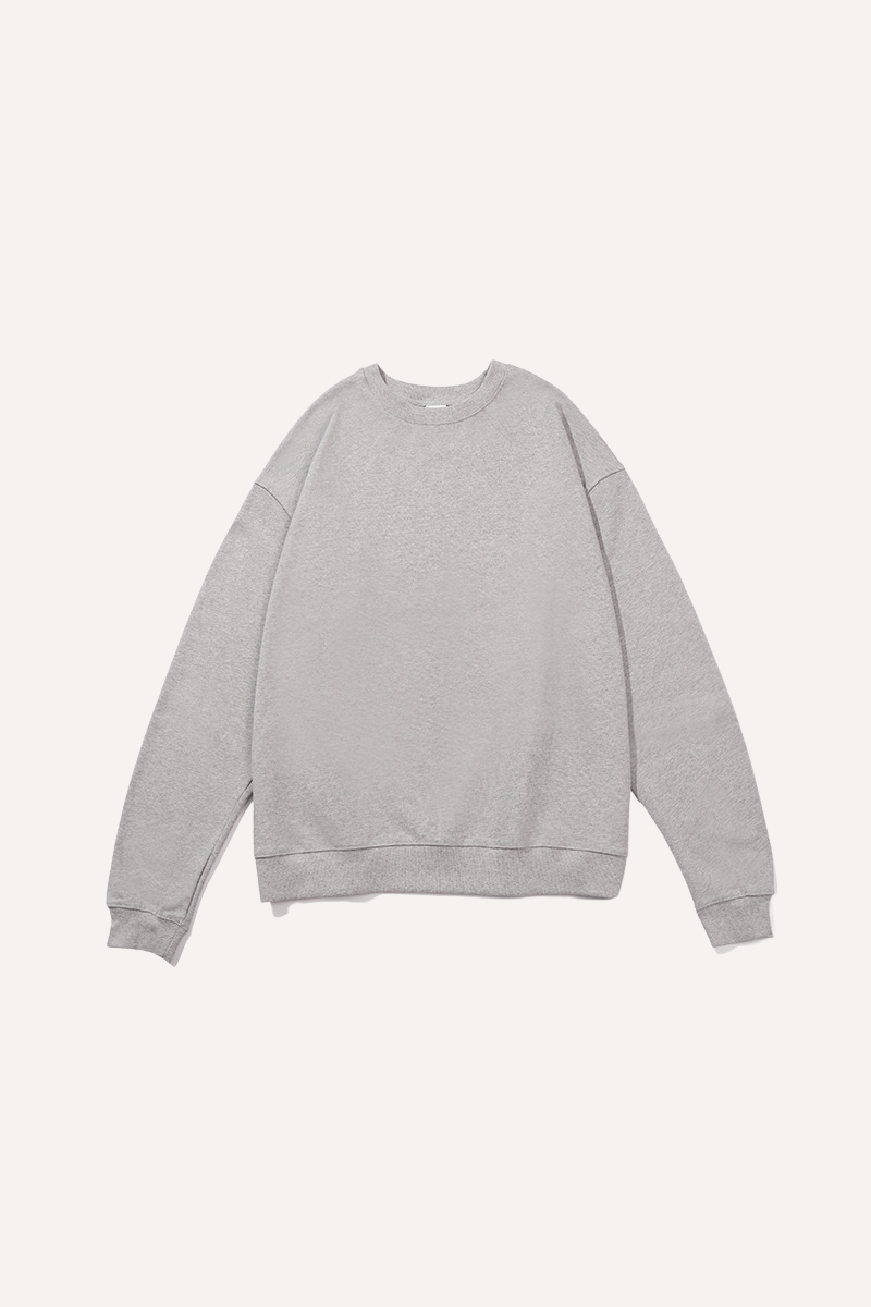 Men's Spring 380g Terry Cotton Loose Crewneck Sweatshirt