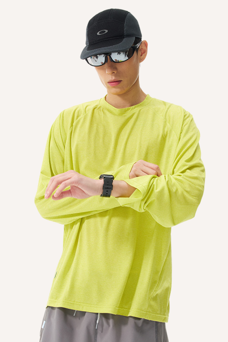 Men‘s COOLMAX LYCRA Wicking Quick Dry Paneled LS Tee
