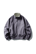 Unisex Retro Plaid StandCollar Loose Reversible Jacket