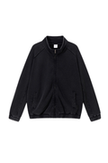Unisex Fall Clothing Washed Raw Edge Zip Sweatshirt Jacket