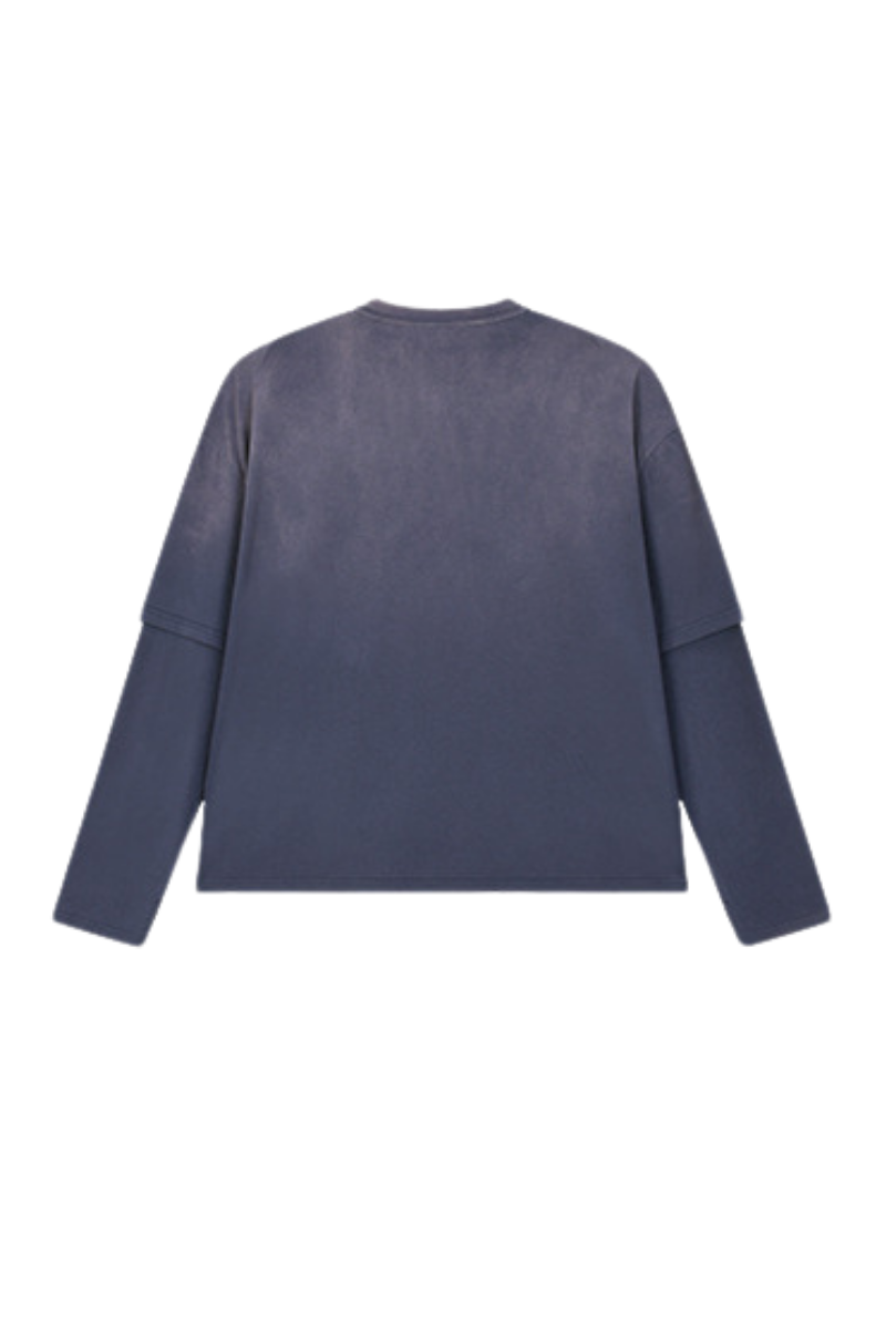 Men Fall Clothing Gradient Layered Long Sleeve Top
