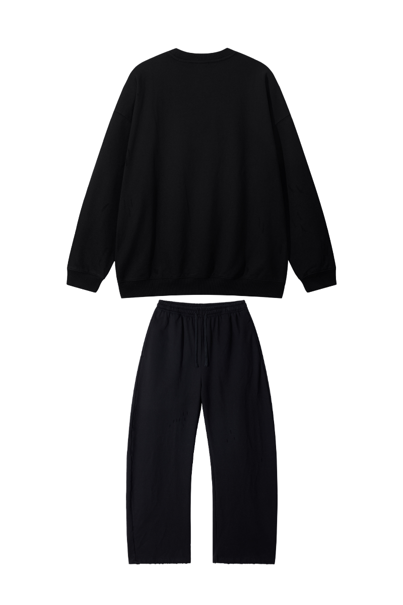 Unisex Fall Clothing Relaxed Pullover Sweatpants Set