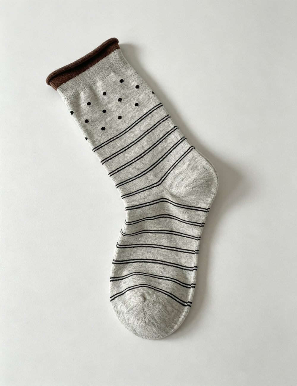 Ladies Striped Polka Dot Mid Calf Socks