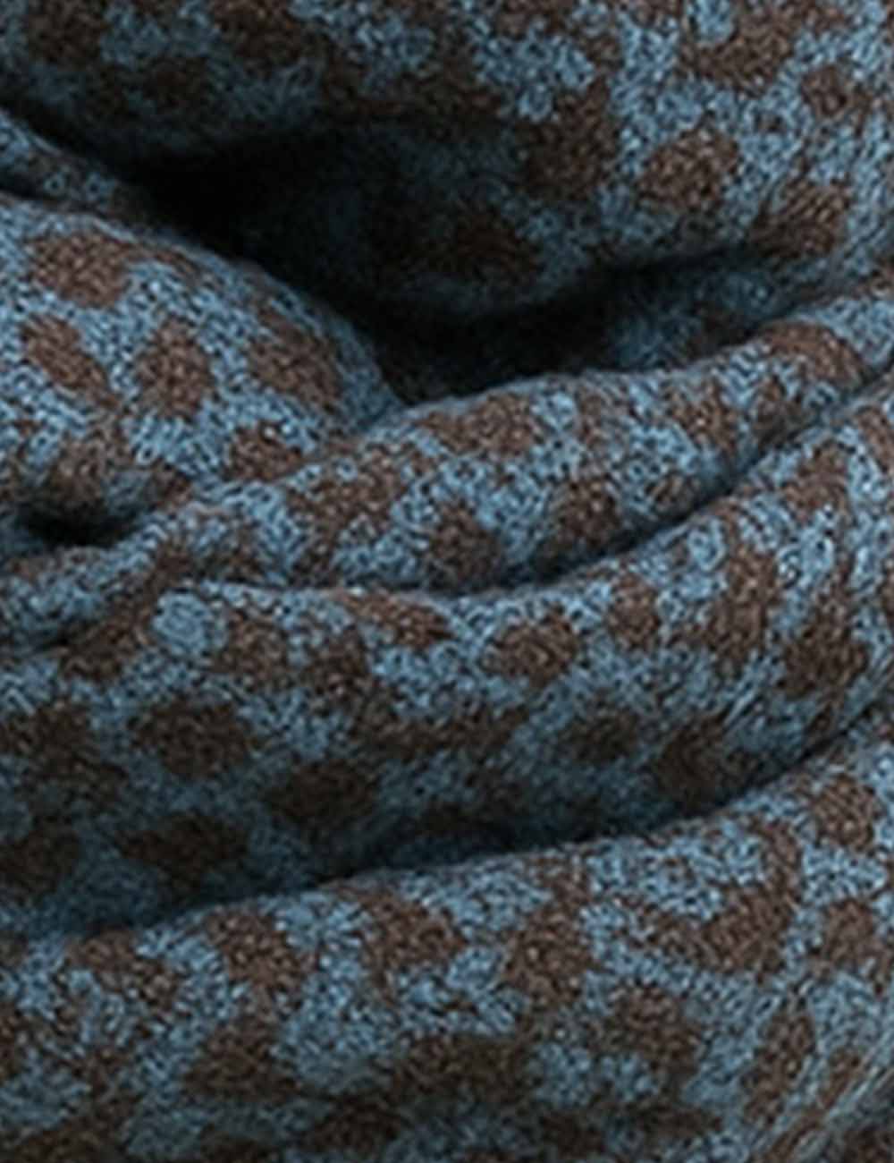 Ladies Vintage Floral Jacquard Fringe Oblong Knit Scarf