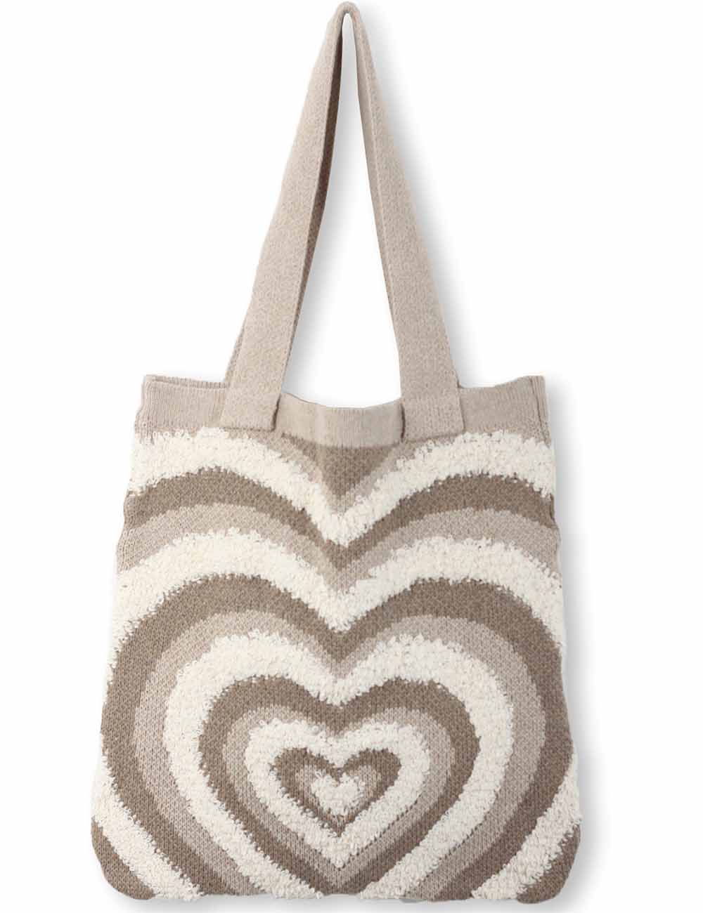 Ladies Valentine’s Heart Crochet Large Capacity Shoulder Tote Bag