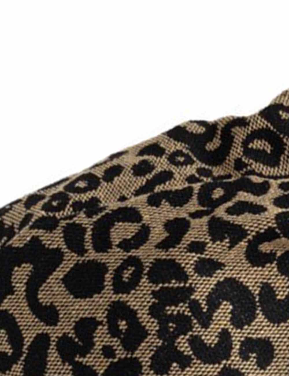 Ladies Vintage Leopard Chain Canvas Shoulder Tote Bag