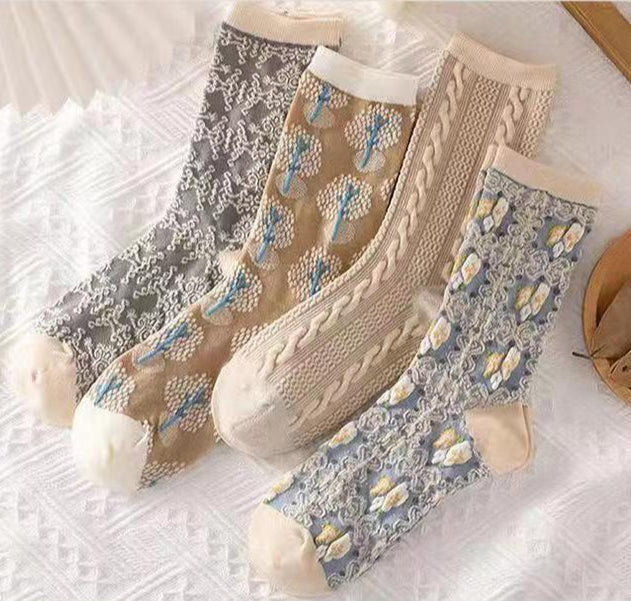 SWEETKAMA Ladies Multi Color Cotton Daily Socks SKASC4160