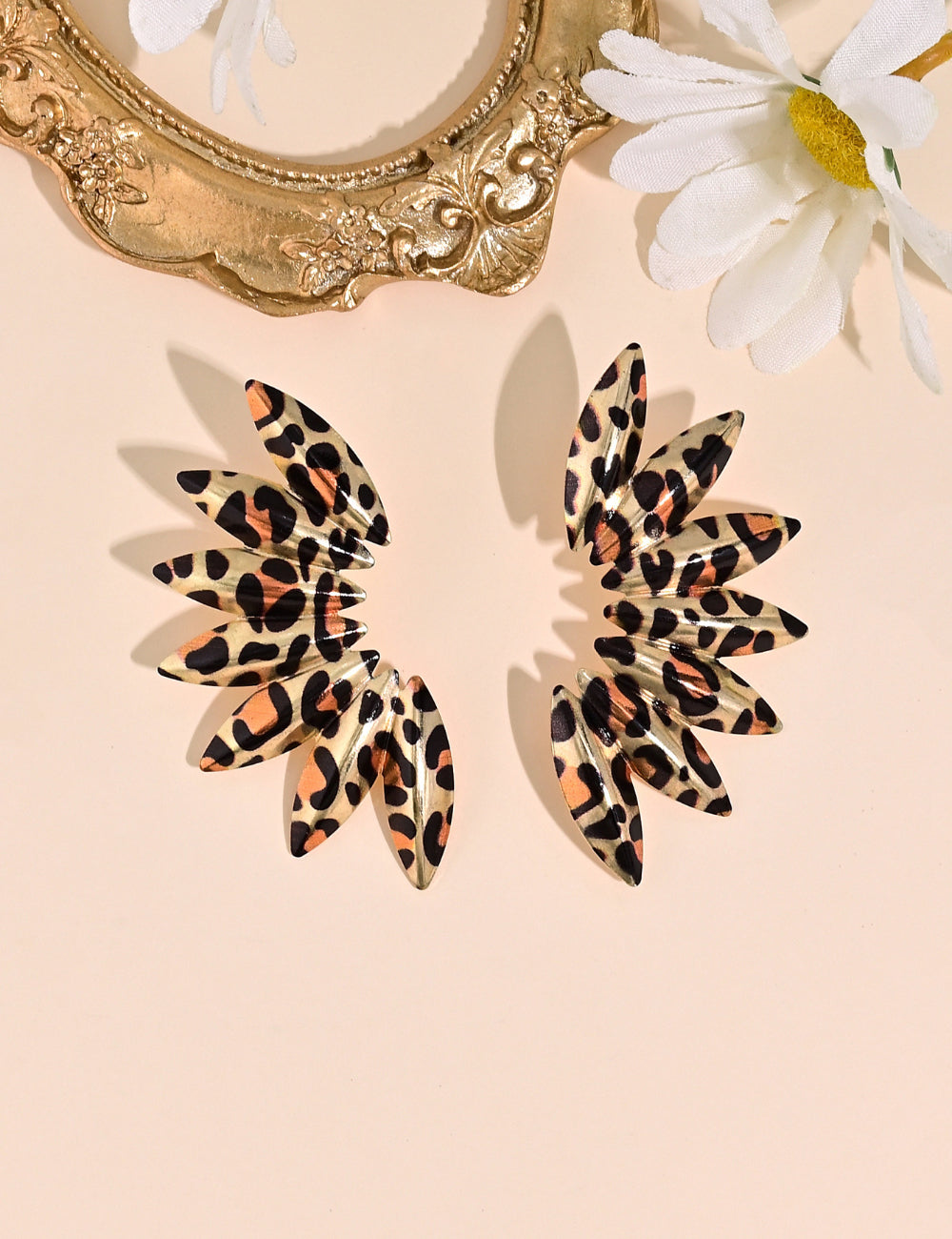 Ladies Leopard Water Dropped Pandent Earrings SKAJ4225