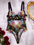 Ladies Rose Embroidery See Through Lingerie Teddy SKLG4038