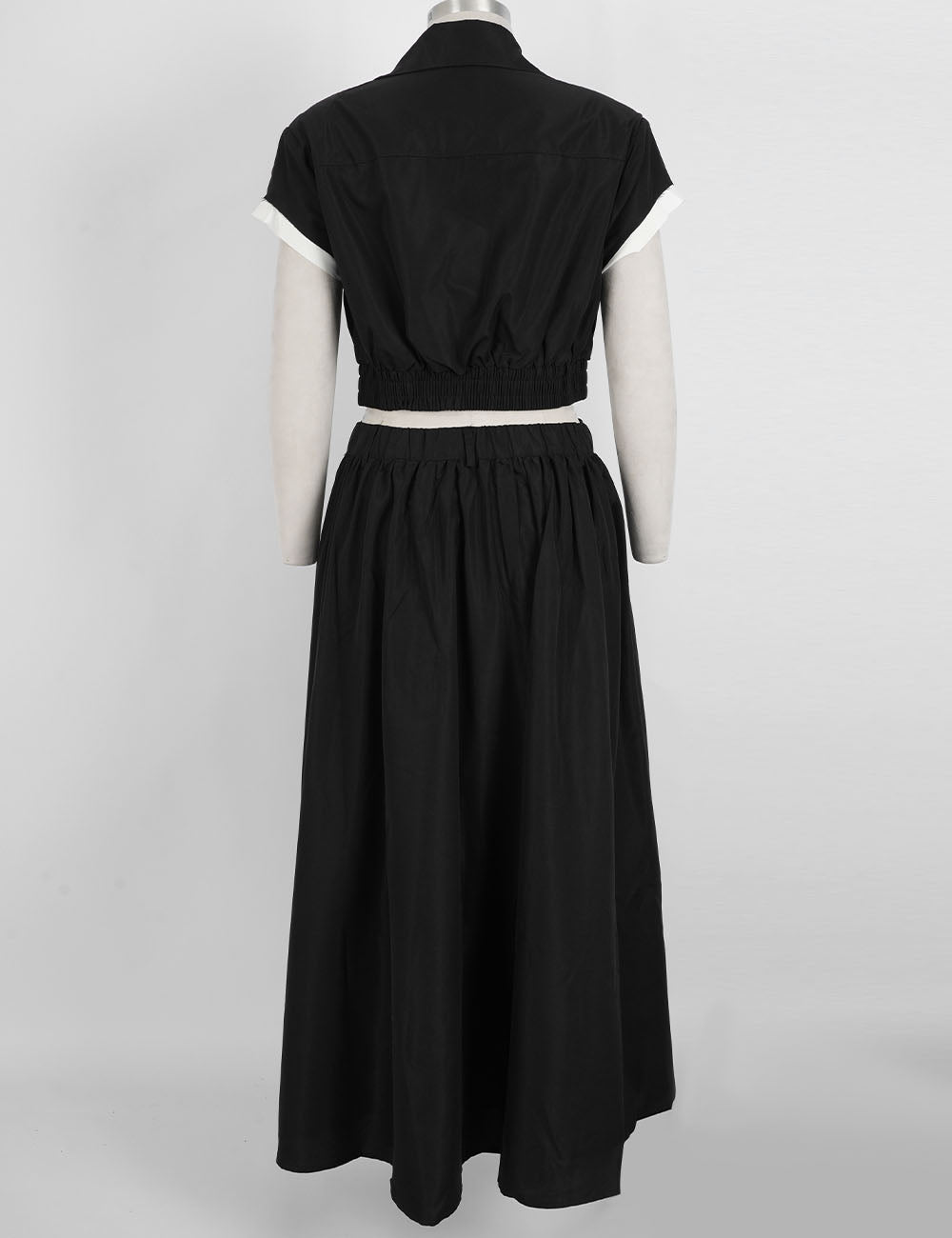 Ladies Zip-Up Utility Pocket Jacket Top & Maxi Skirt Matching Set