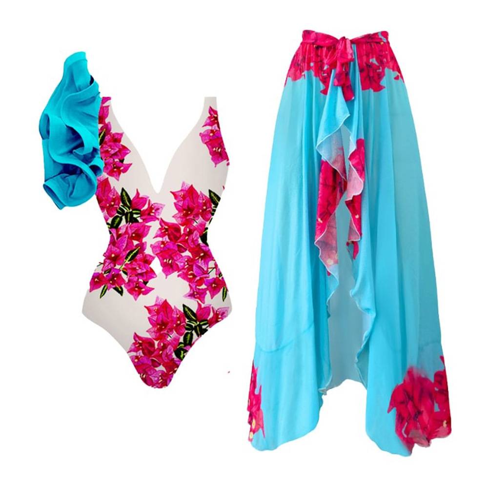 Ladies Two Shoulder Siwmwear with Cover SKSW40161