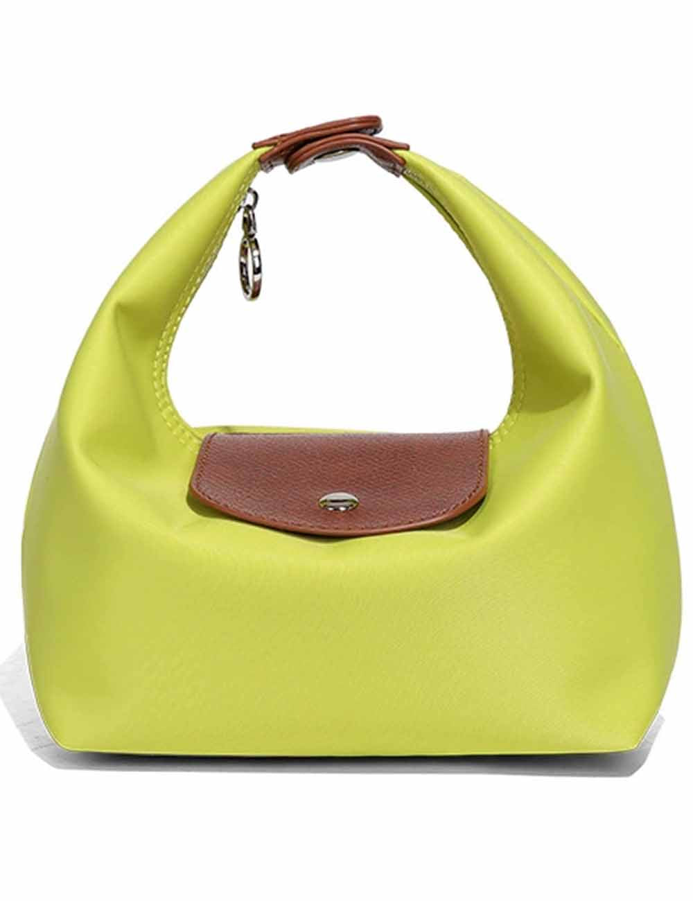 Ladies Nylon Color Block Hobo Mini Handbag Shoulder Bag