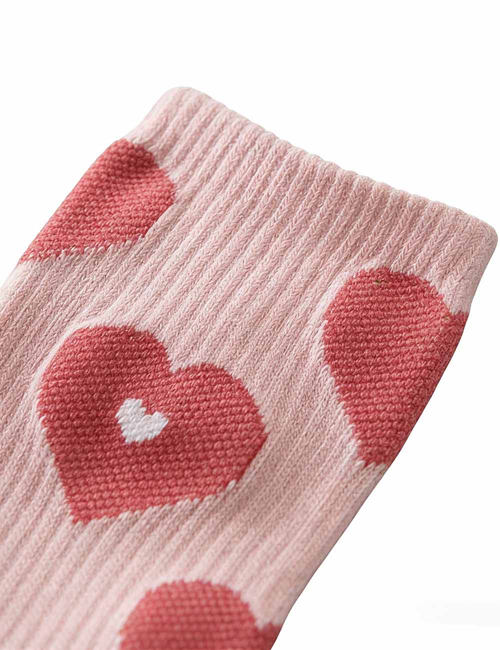 Ladies Valentine's Heart Pattern Knit Midi Calf Socks