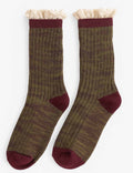 Ladies Vintage Ruffle Lace Trim Knit Midi Calf Socks