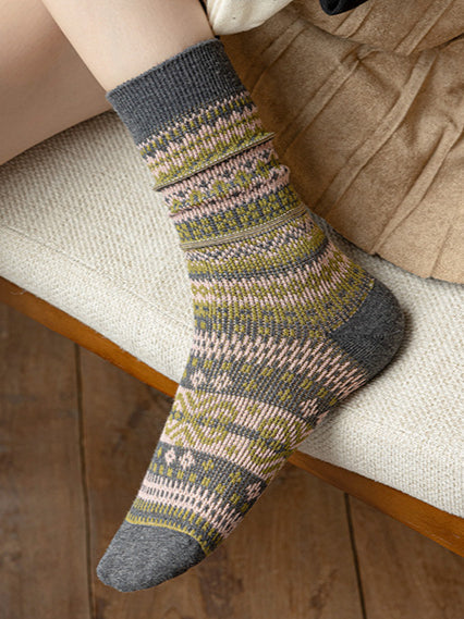 Ladies Vintage Bohemia Totem Knit Socks SKASC4177