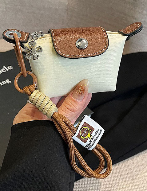 Ladies Color Block Flap Mini Wallet Bag with Key Chain
