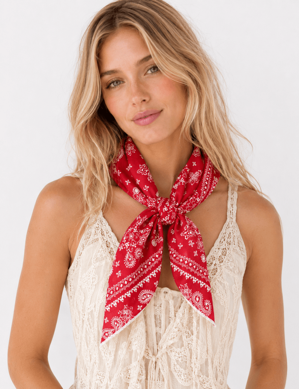 Ladies Bandana Paisley Print Square Scarf