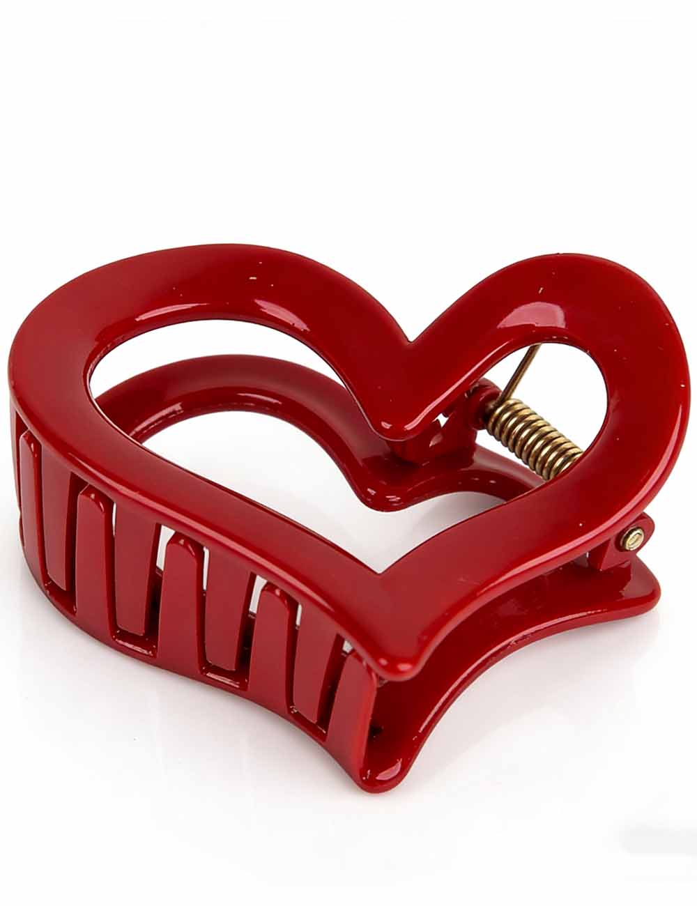 Ladies Valentine's Heart Acrylic Mini Hair Claw Clip