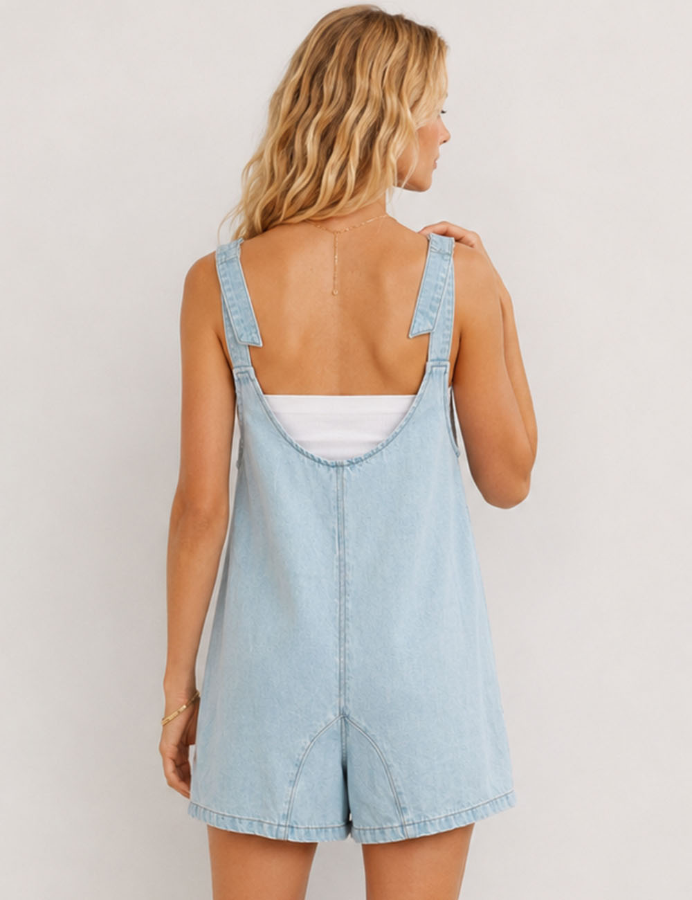 Ladies Denim Adjustable Shoulder Romper