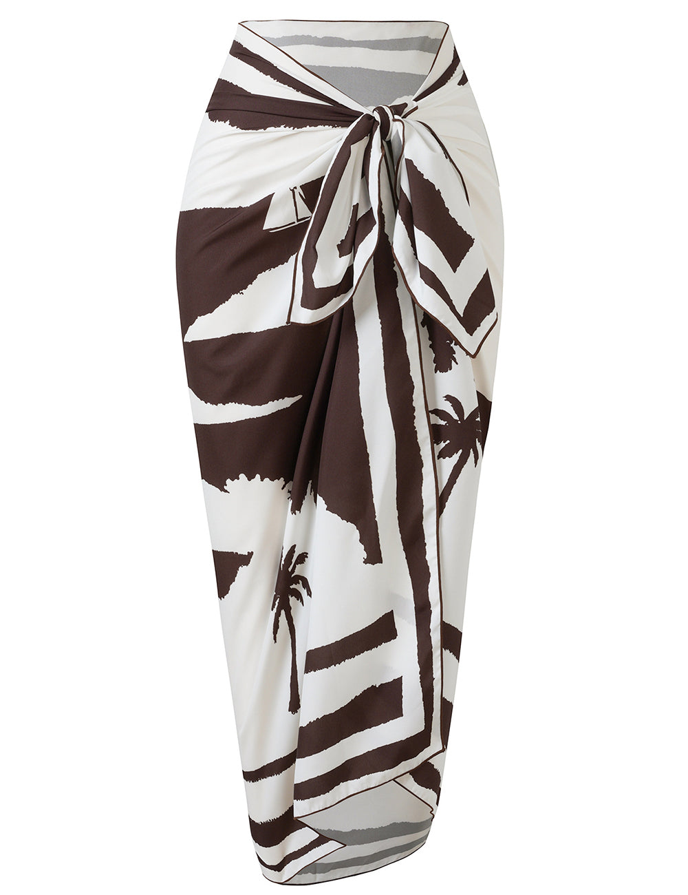 Ladies Palm Print Beach Sarong Wrap Tie Swim Cover Up