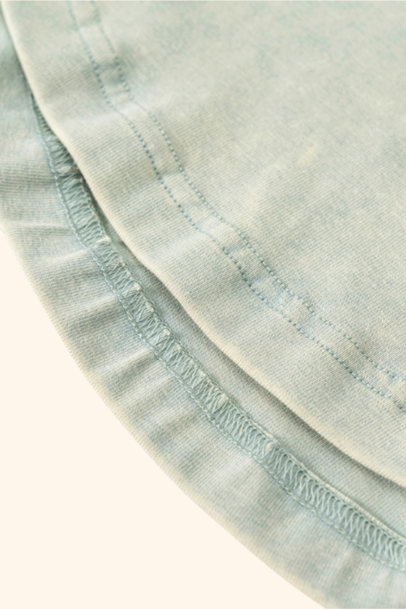 Women's Spring Summer 235g Washed Crewneck Ruched Tank