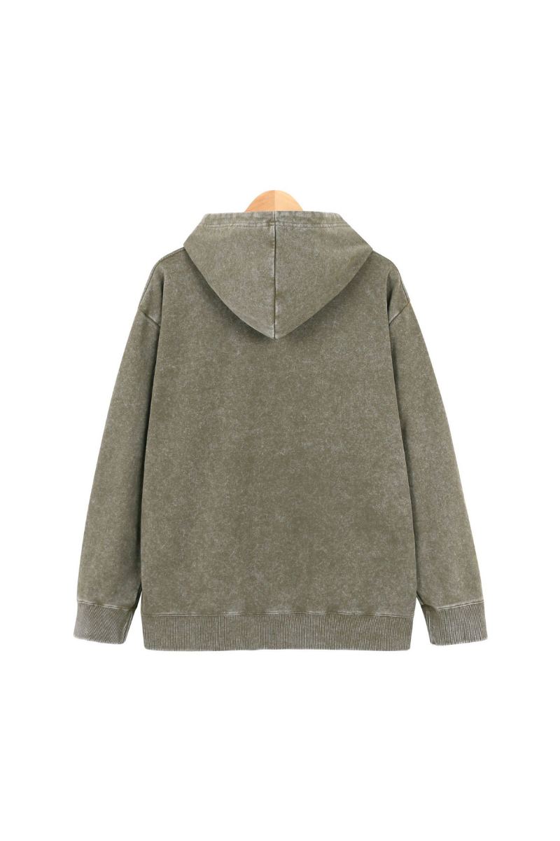 Unisex Fall Clothing 400G Washed Loopback Pullover Hoodie