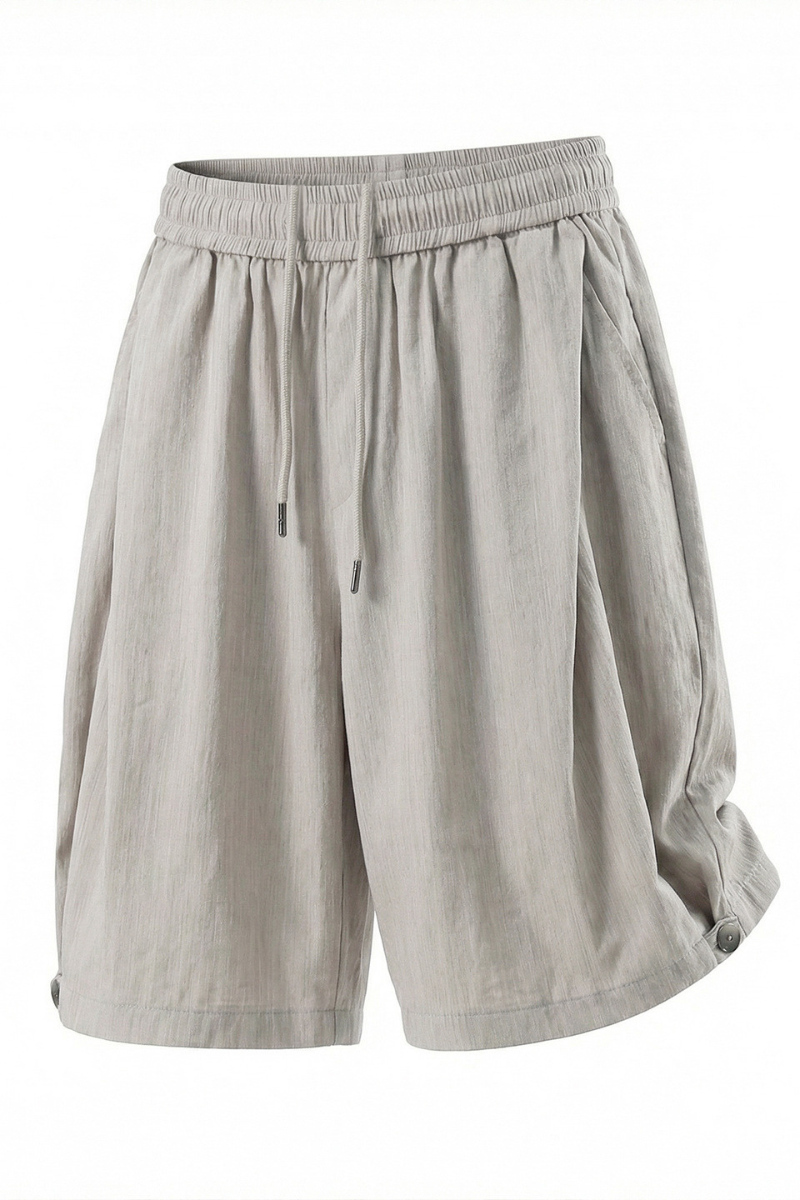 Men's Summer Crinkled Relaxed Straight 5" Button Hem Shorts
