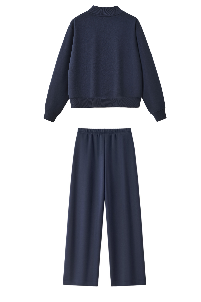 Men Fall Clothing Mock Neck Sweatshirt Wide Leg Pants Set