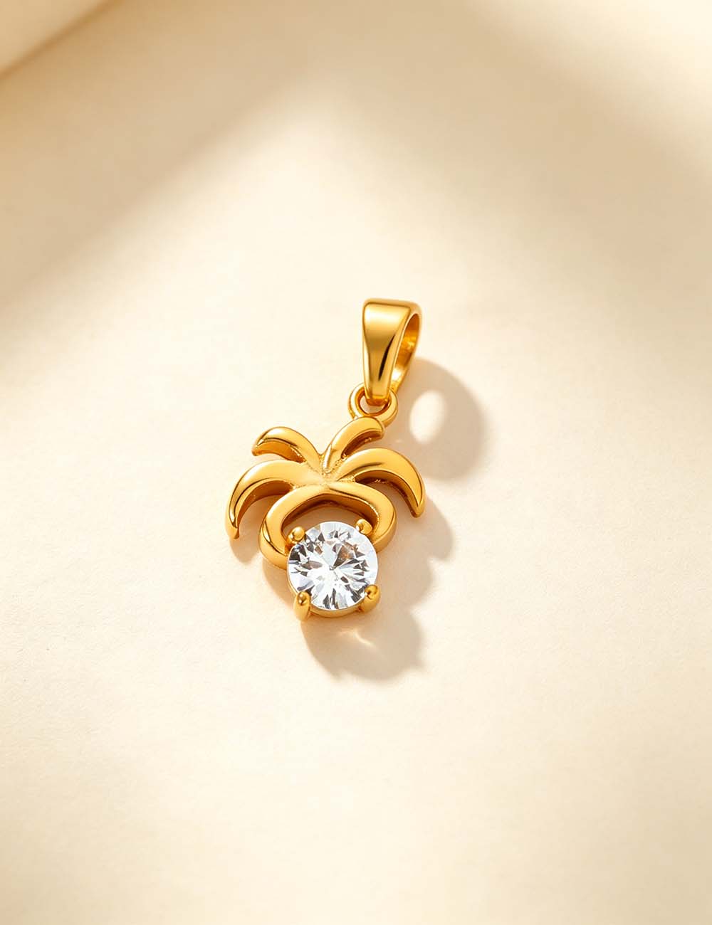 Ladies Minimalist Romantic CZ Star Cross Charm Pendant