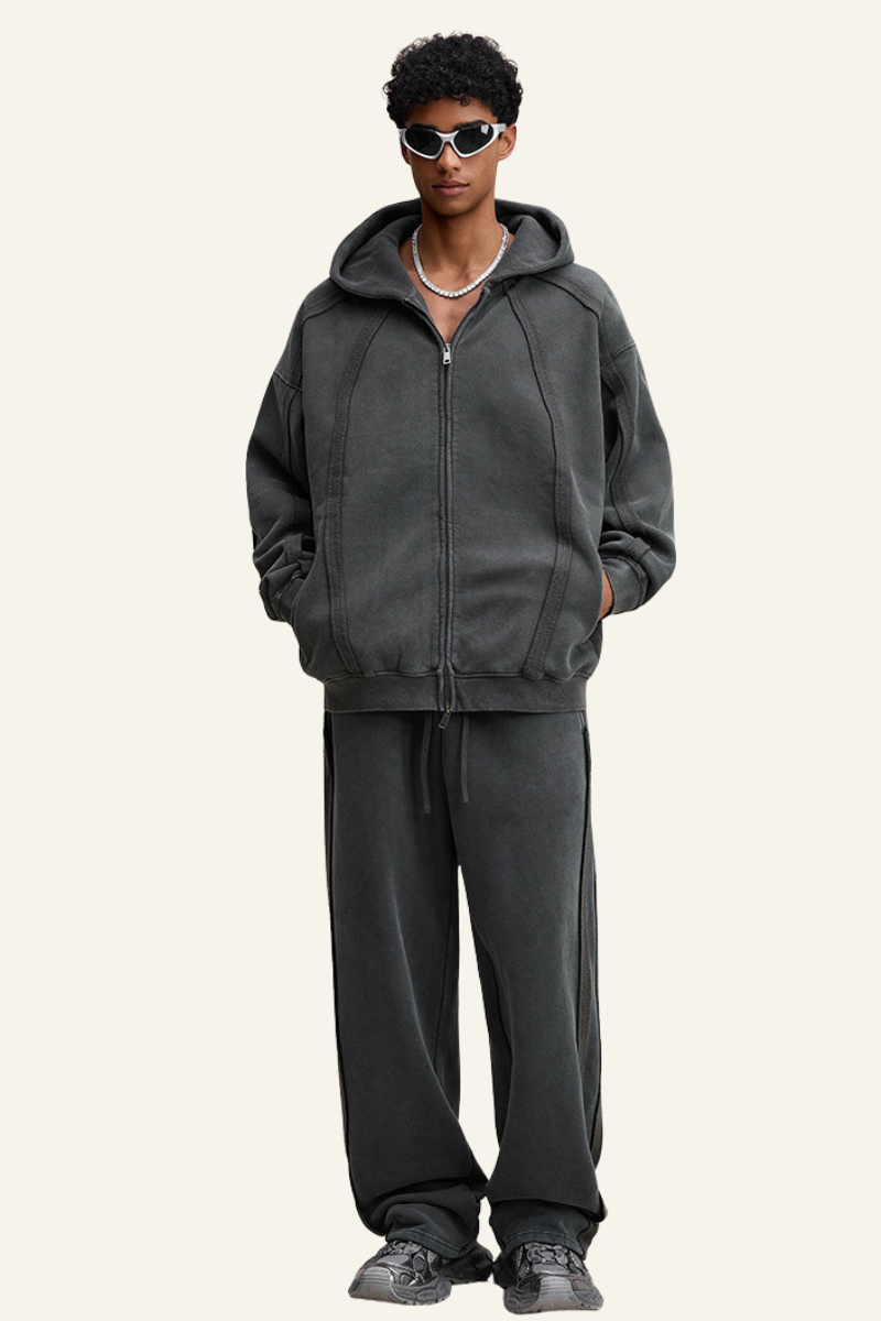 Men's Fall Clothing Retro Set:Jacket & Straight Leg Pants