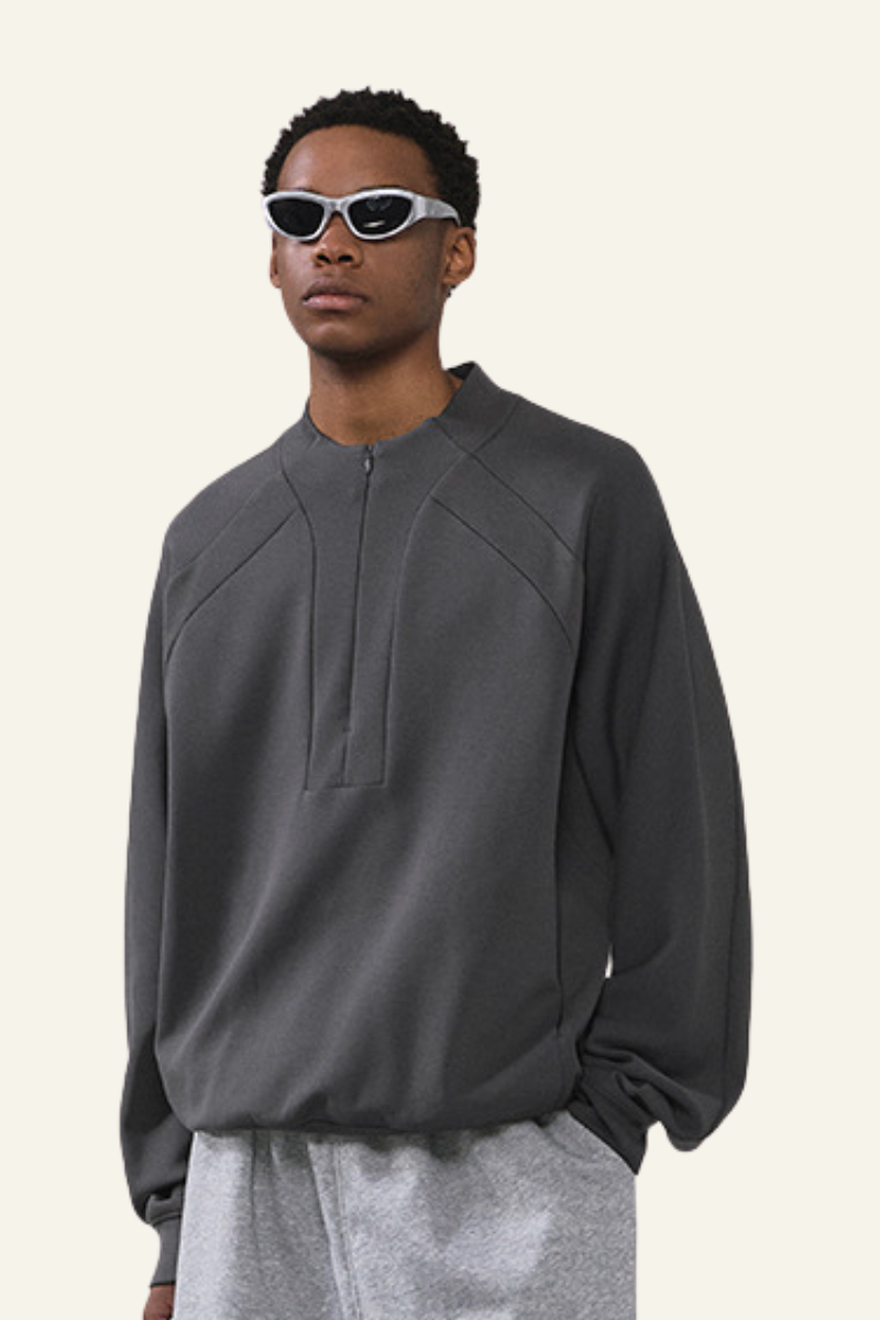 Men's Fall Clothing Stand Collar Half Zipper Pullover