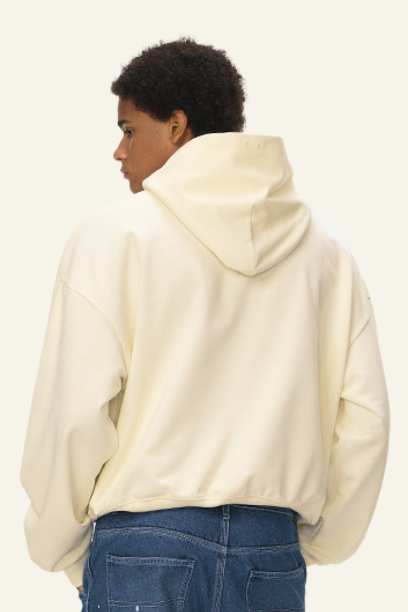 Men's Streetwear Short Loose-fitting Drop Shoulders Hoodie