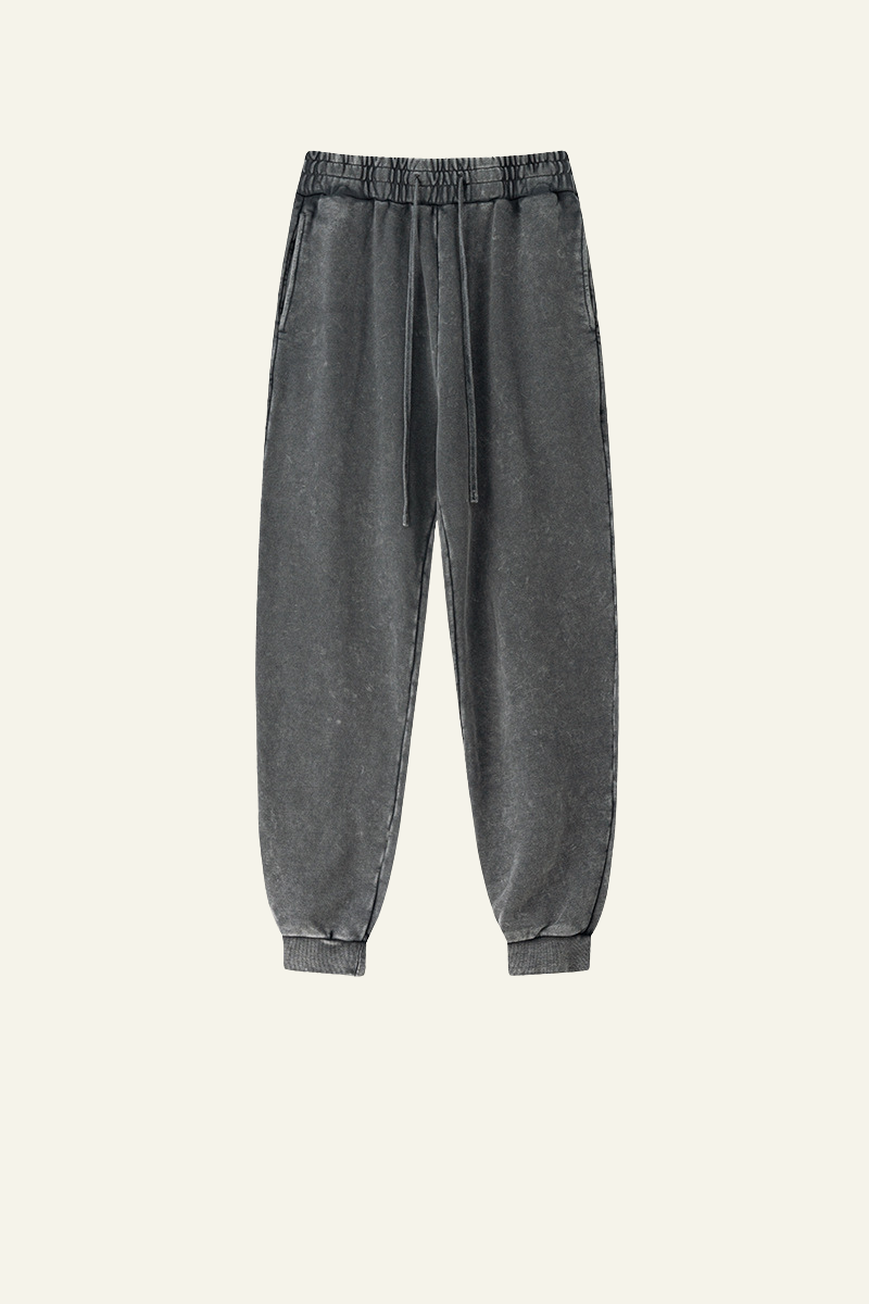 Men's Fall Clothing Vintage Washed Cotton Cuffed Sweatpants