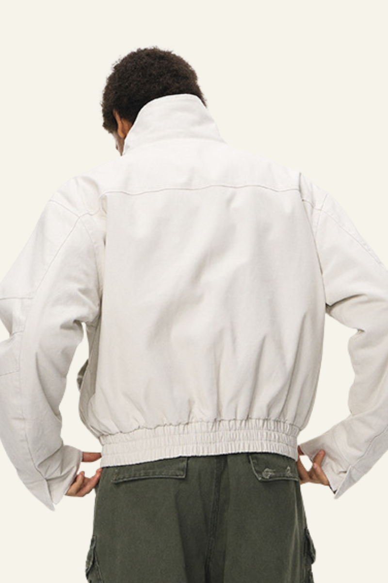 Men's Streetwear Detachable Collar Fleece Stand Jacket