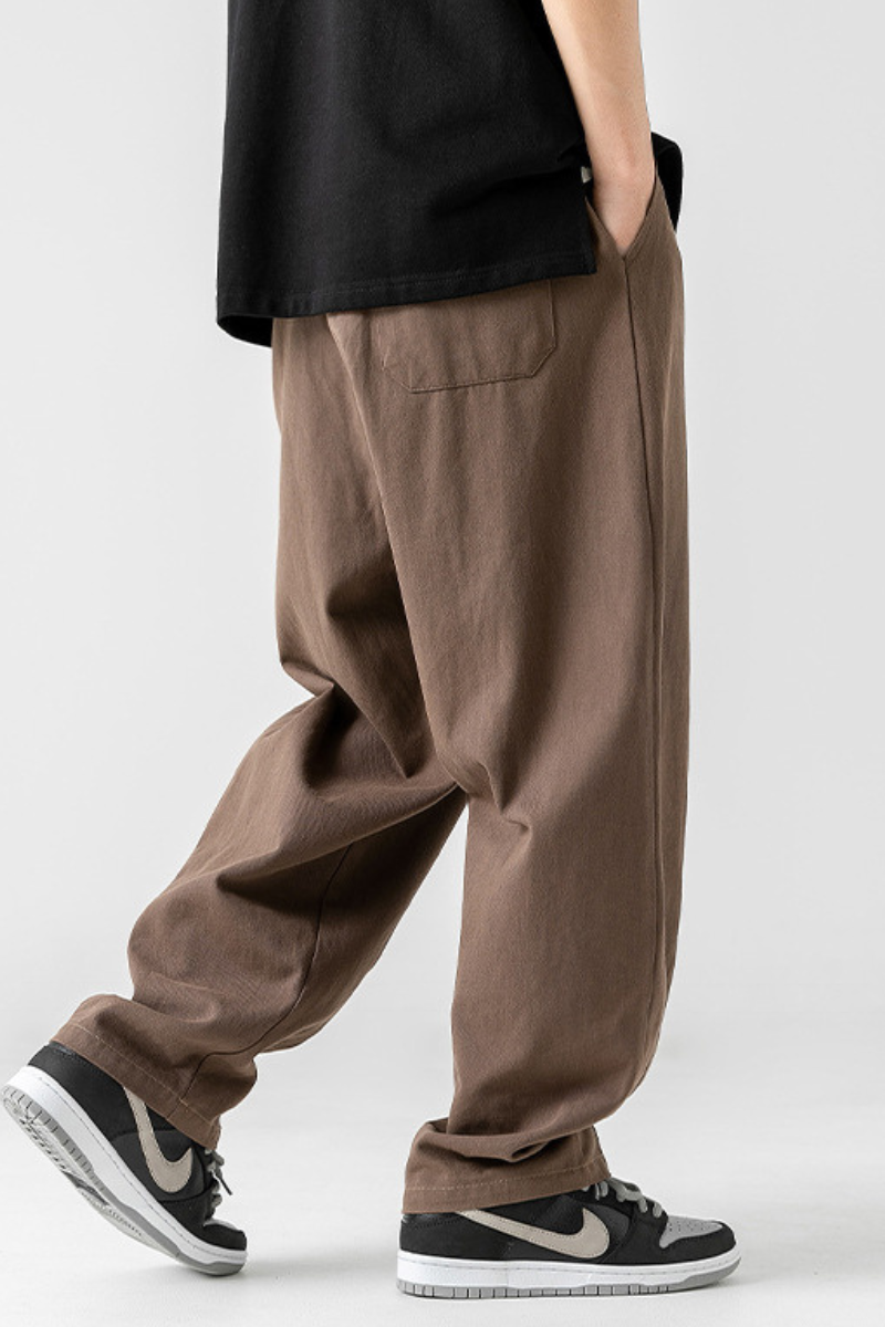Men's Spring Japan Draped Double Pleated Fleece Pants