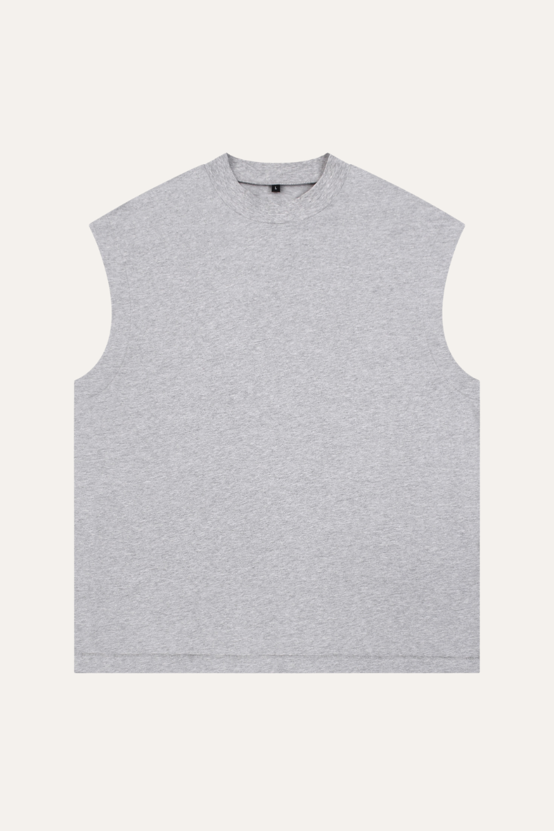Men's Summer 230g Cotton High Neck Loose Tank