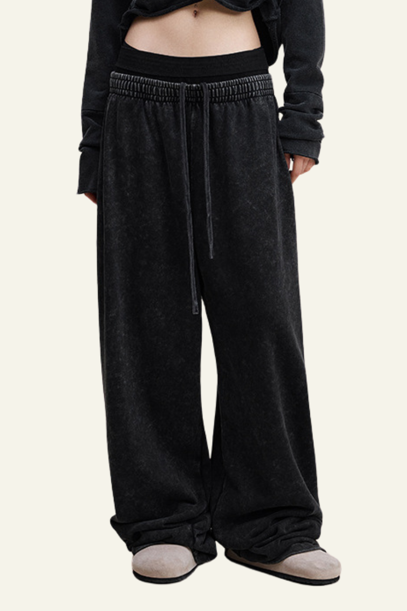Women's Fall Clothing -Washed Cotton Straight-Leg Pants