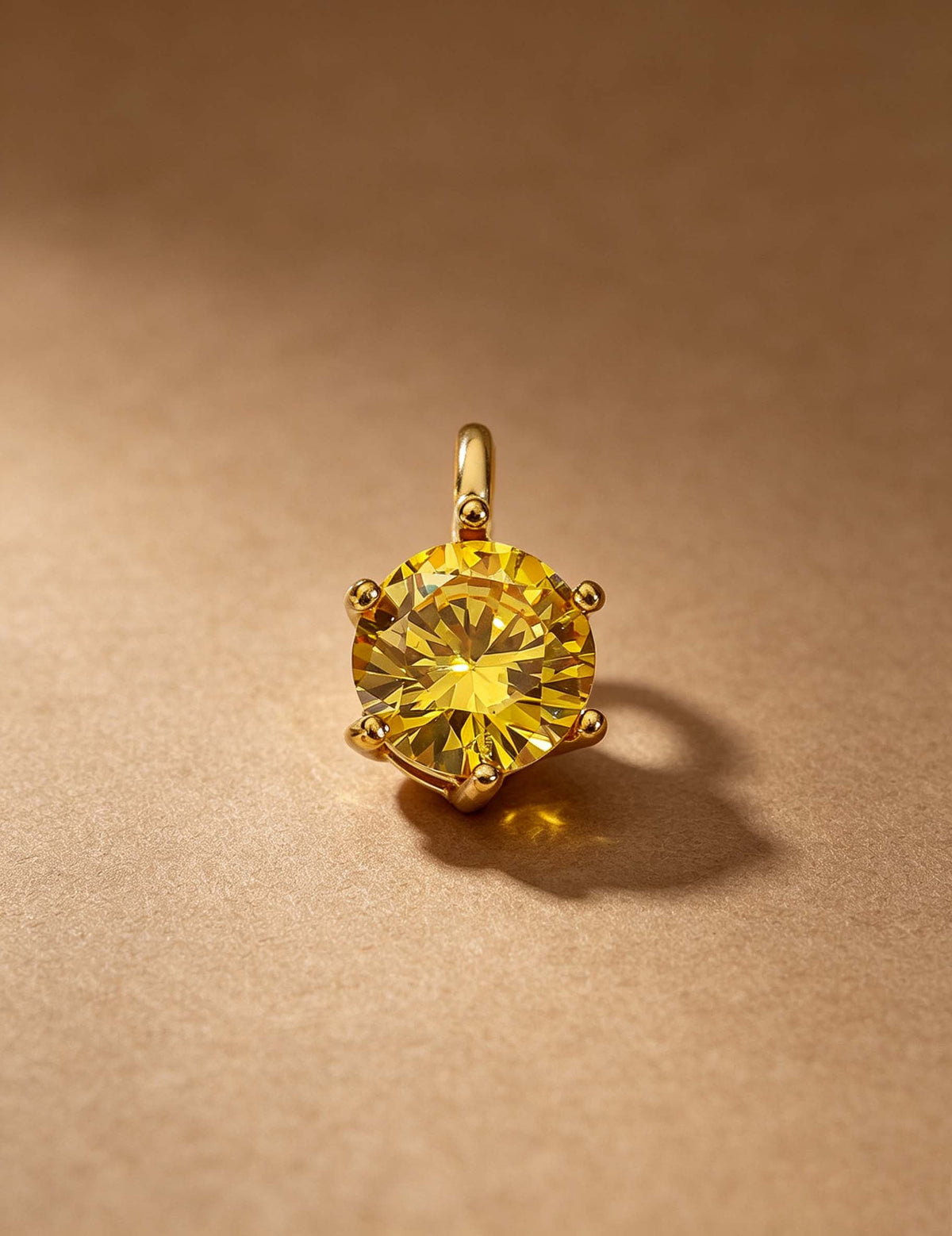 Ladies Minimalist Classic Round CZ Charm Pendant