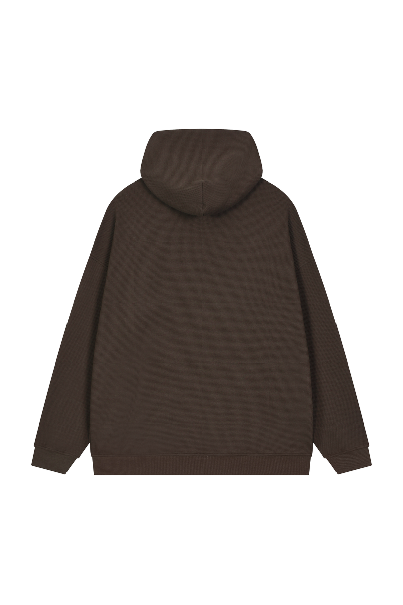 Men's Fall Clothing Waffle-Texture Pullover Hoodie