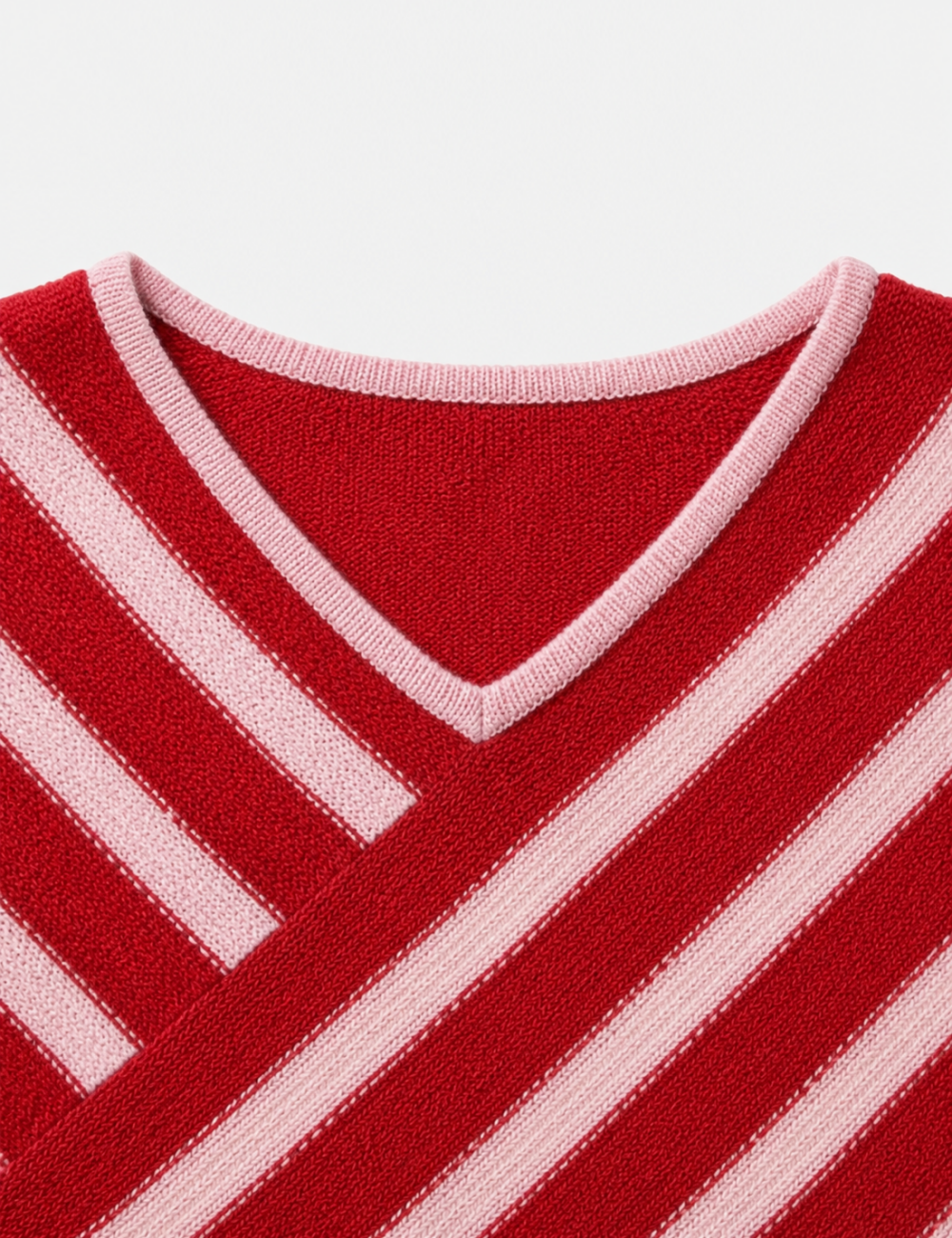 Ladies V Neck Striped Off Shoulder Long Sleeve Sweater