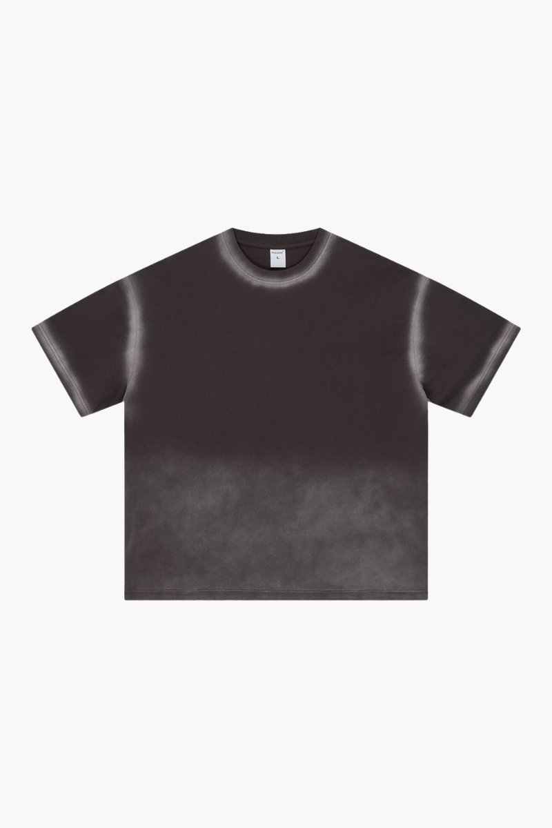 Men's Summer 280g Cotton Spray Wash Gradient Tee