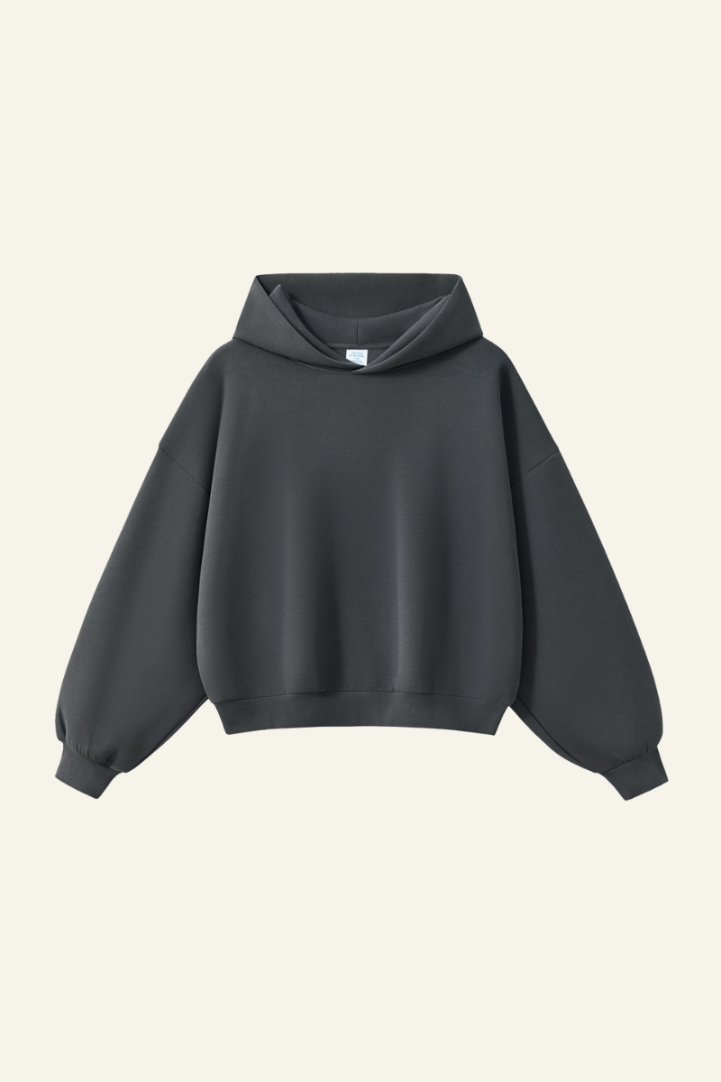 Men's Streetwear Cropped Drop-Shoulder Hoodie