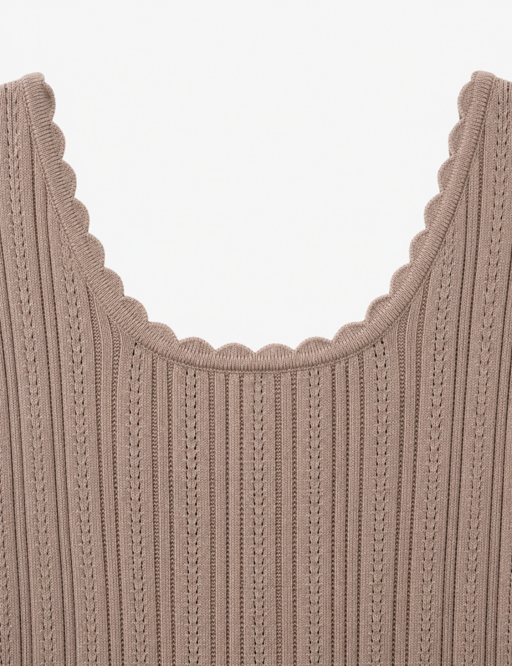 Ladies Ribbed Scoop Neck Long Sleeve Top
