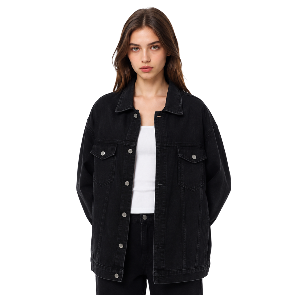 Women's Oversized Drop Shoulder Denim Jacket