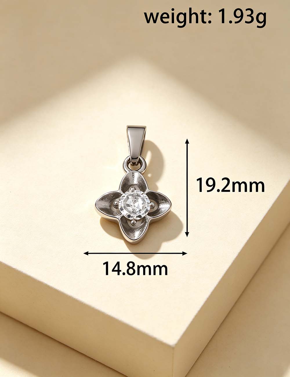 Ladies Cubic Zirconia Floral Star Geometric Pendant Charms