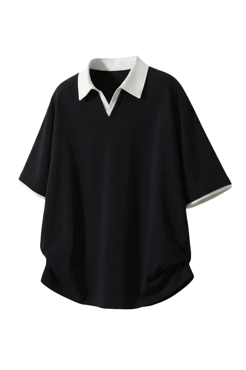Men's Summer Colorblock MockLayer Seagull Retro Polo