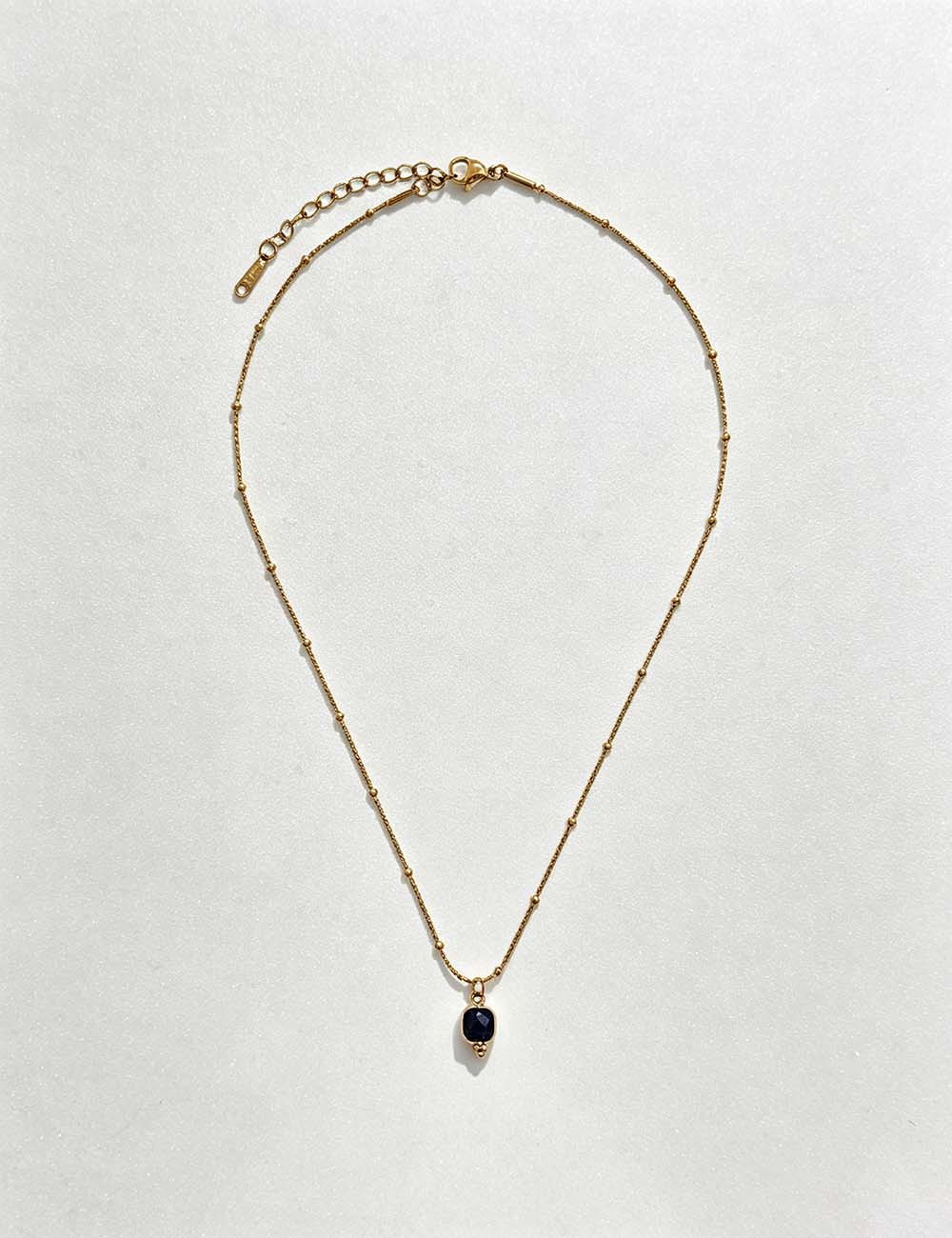 Ladies Minimalist Birthstone Pendant Beaded Necklace
