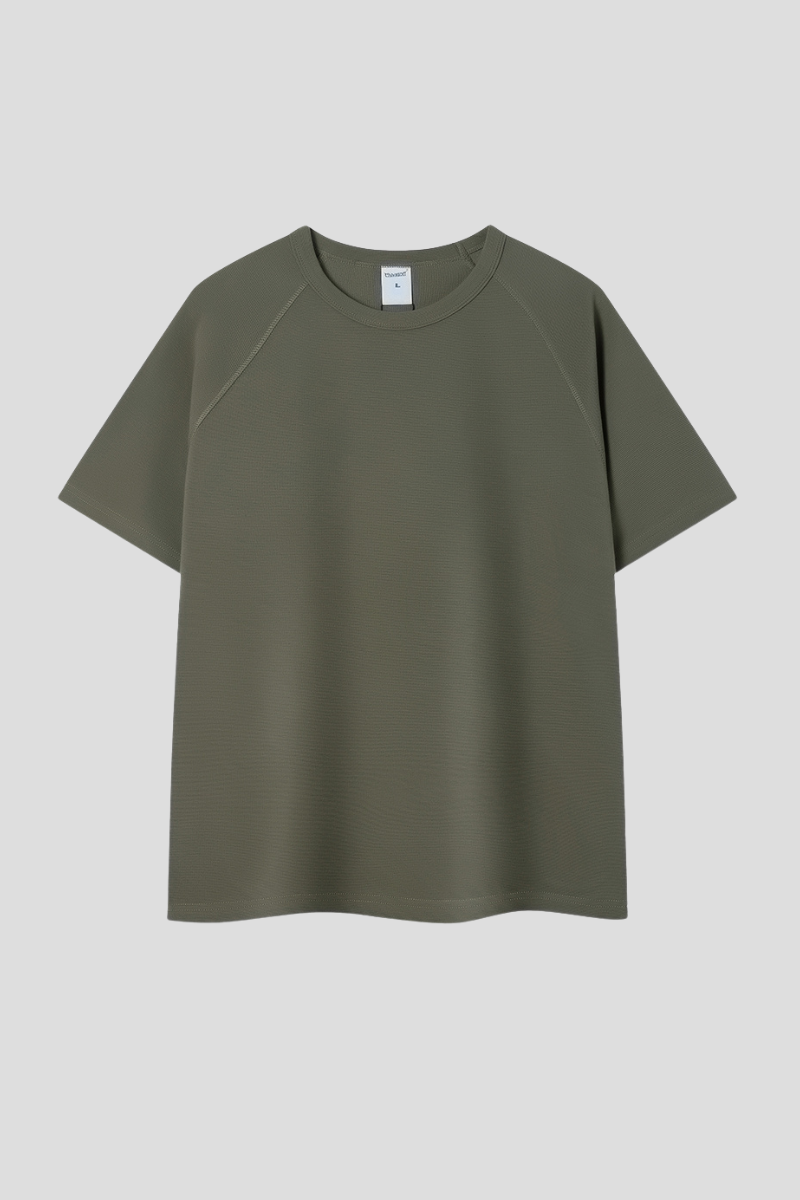 Men's 300g Cotton Raglan Stitch Texture Tee
