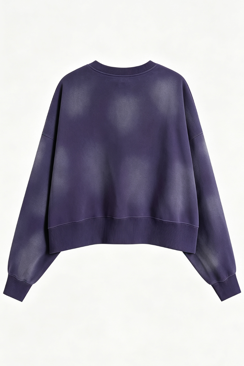 Women's Fall Clothing -Wash Cropped Crew Neck Sweatshirt