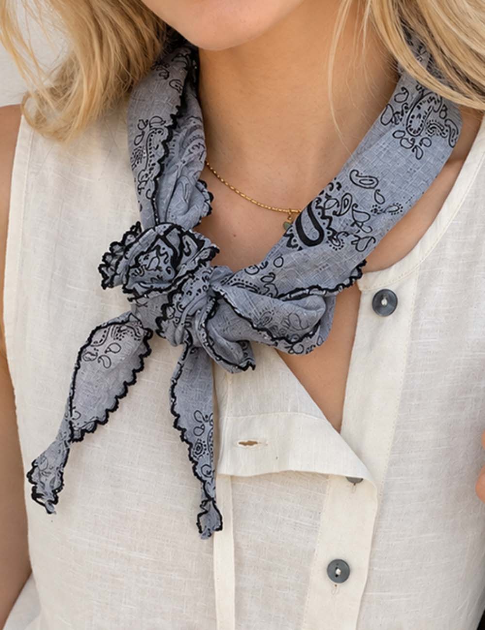Ladies Boho Paisley Print Neck Scarf